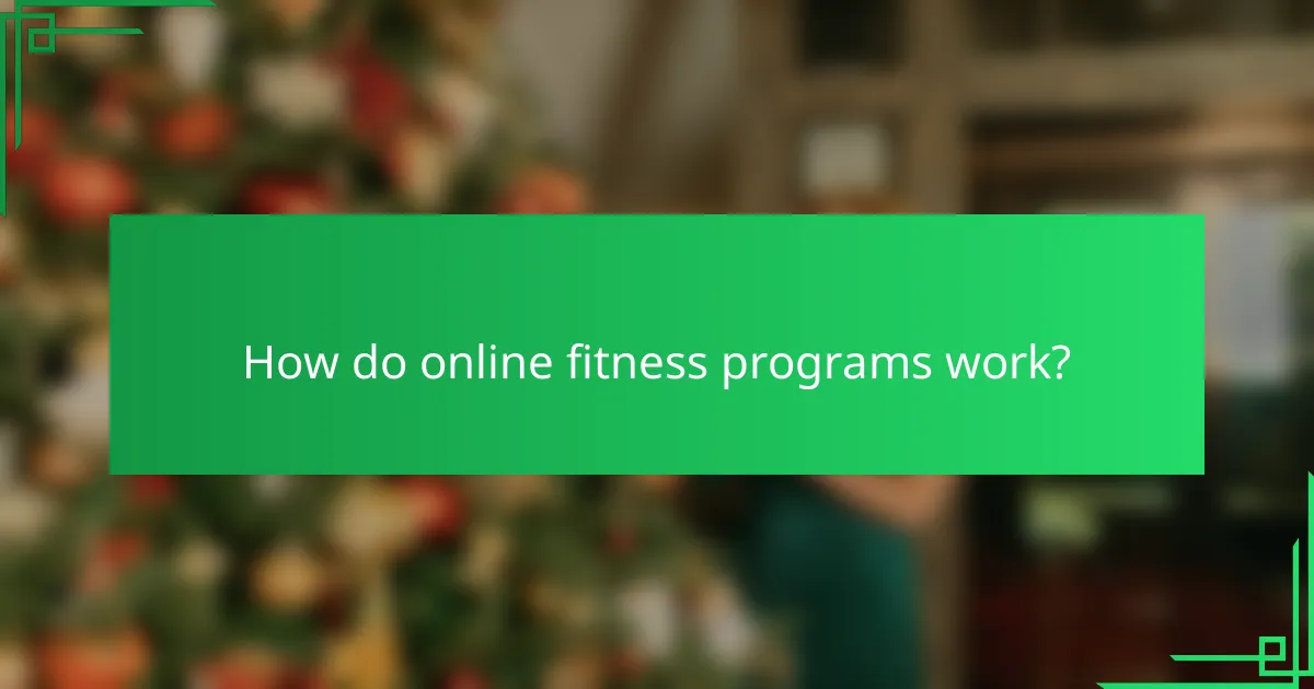 How do online fitness programs work?