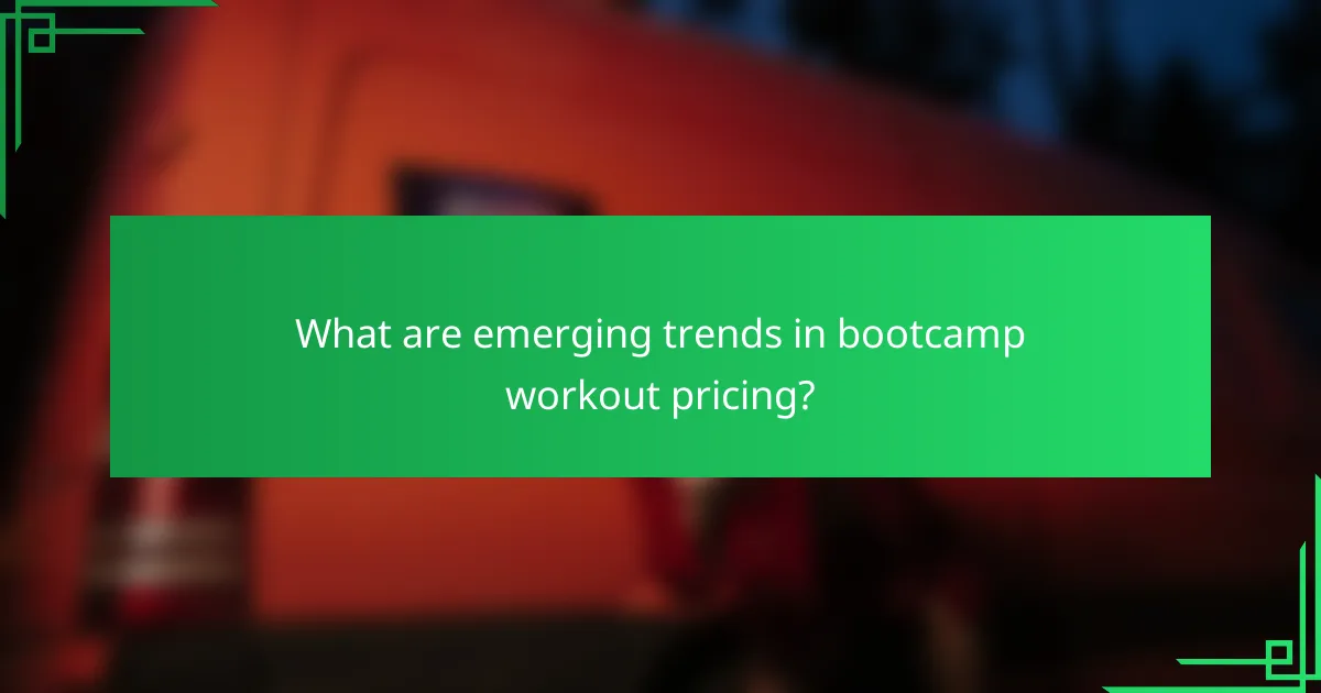 What are emerging trends in bootcamp workout pricing?