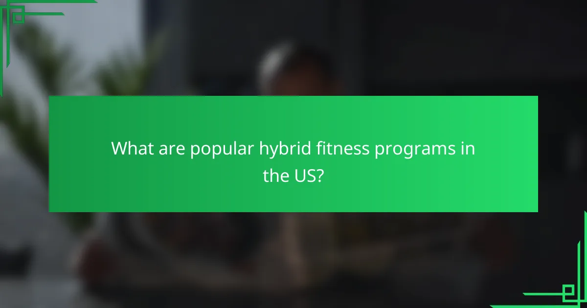 What are popular hybrid fitness programs in the US?