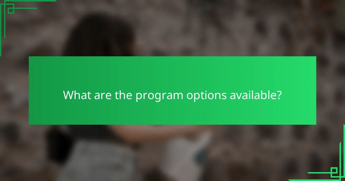 What are the program options available?