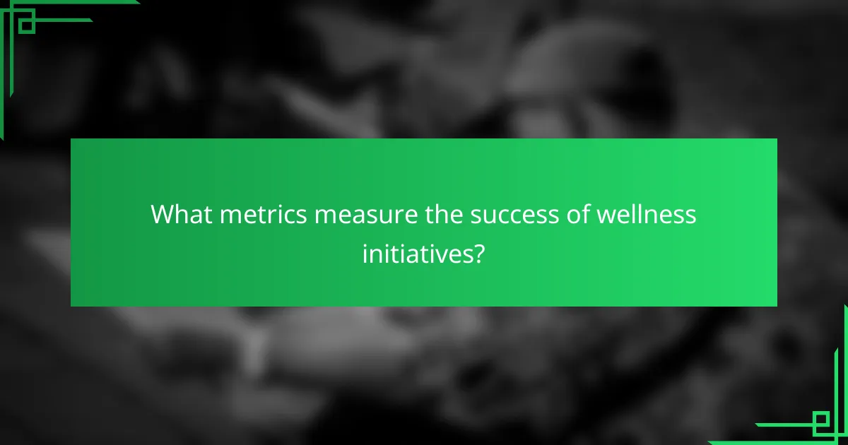 What metrics measure the success of wellness initiatives?