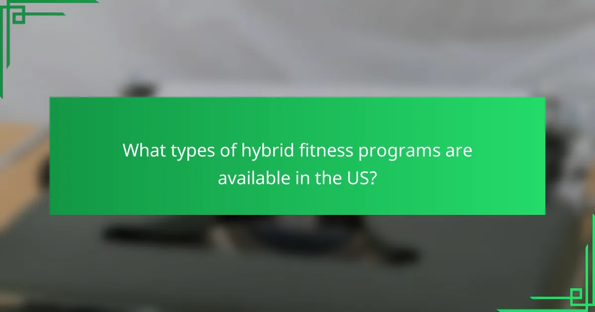 What types of hybrid fitness programs are available in the US?
